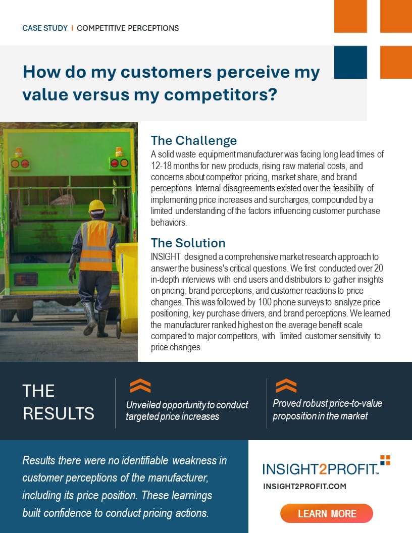 How Do My <span class="text-underline orange"> Customers Perceive My Value </span> Versus My Competitors?